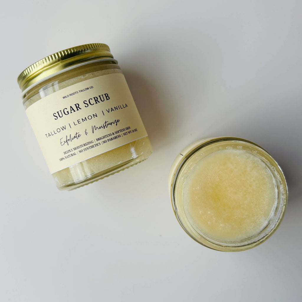 Lemon + Vanilla Tallow Exfoliating Sugar Scrub