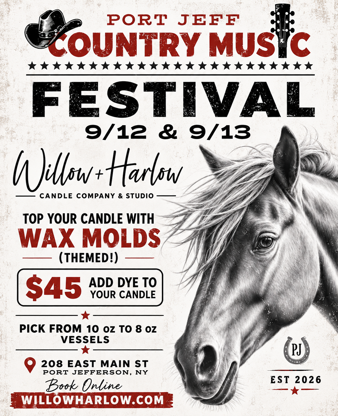 Port Jeff Country Music Festival Candle Making Experience