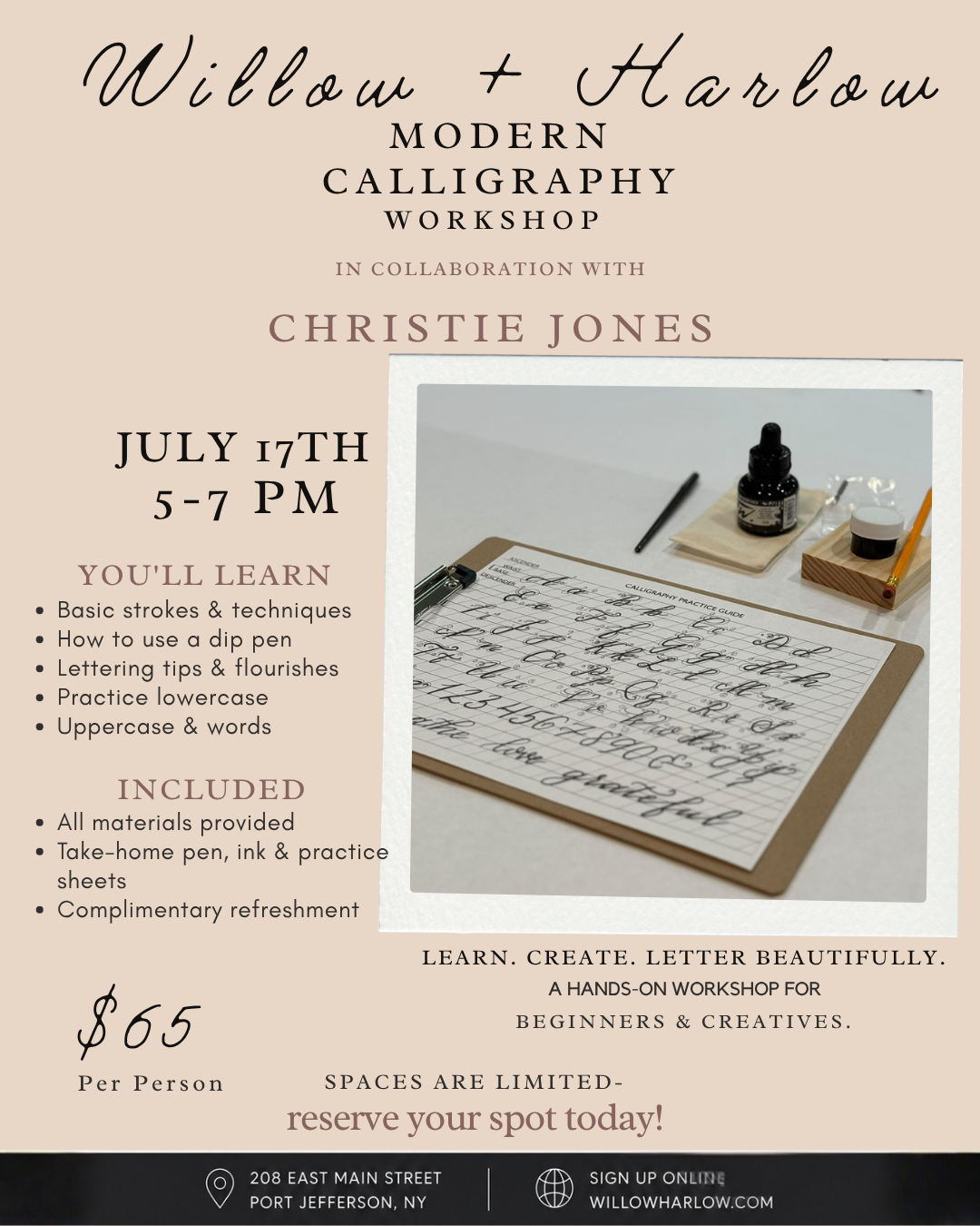 Modern Calligraphy Workshop with Christie Jones